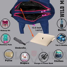 wildmoda Women Blue, Pink Tote - Extra Spacious image 3