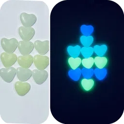 jash glowing pebbles Glowing Heart-Shape Multicolour Pebbles 55gm(6pc) Regular Asymmetrical Limestone Pebbles image 3