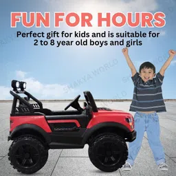 scrishot POBO Battery Operated Jeep for Kids Ride on with Music & Light Electric Car Jeep Battery Operated Ride On image 2