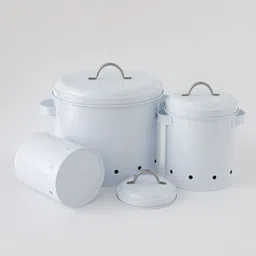 ekhasa Vegetable Storage Container for Kitchen with Lid (9.8L, 3.4L, 1.8L) (Set of 3) Iron Fruit & Vegetable Basket image 2