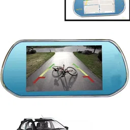 maties 7inch full touch screen rear view car mirror monitor with BT/USB/Mirror link-97 Blue LED image 1