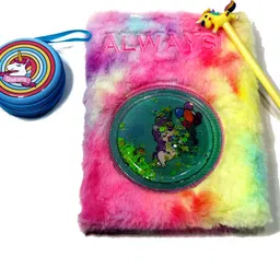 crazycute Unicorn Fur Dairy , Unicorn Pouch , Unicorn Pen A5 Diary Unroled 100 Pages-picture-19