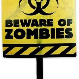 itsy bitsy Zombie Sign Stake Danger Beware of Zombies 16x9inch Halloween Decoration Spooky Party Glow Ornament-picture-43