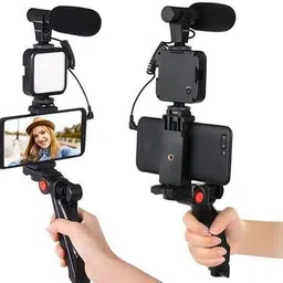 MS PRO Vlogging Kit with Microphone and LED Light for Smartphone Video Recording Tripod Kit-picture-30