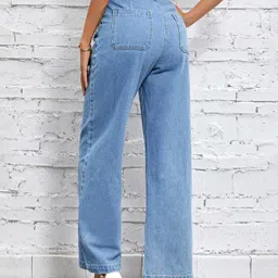kotty Women Flared High Rise Blue Jeans image 3