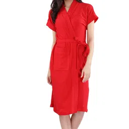 flipkart smartbuy Red XL Bath Robe image 1