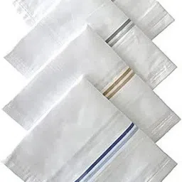 HouseOfCommon MANS PURE COTTON HANDKERCHIEFS ["White"] Handkerchief-image-49