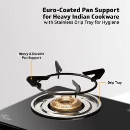 v-guard VGD 370 PI 3 Burner LPG Gas Stove Glass Manual Gas Stove image 5