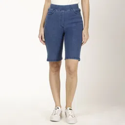 spiffy Solid Women Denim Light Blue Denim Shorts-picture-18