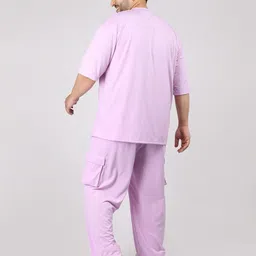 chkokko Men Top & Pyjama Set Purple Printed image 2