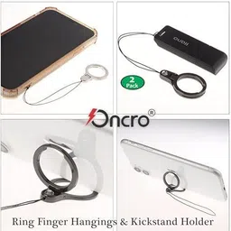 ONCRO Soft Silicone Round charm Keychain Finger Ring for Mobile Phones holder Hanging Phone Charm image 4
