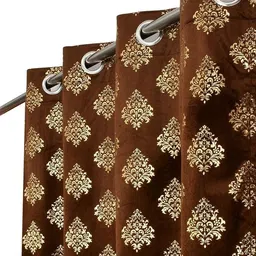 fabdrape 152.4 cm (5 ft) Velvet Room Darkening Window Curtain (Pack Of 2)-picture-16