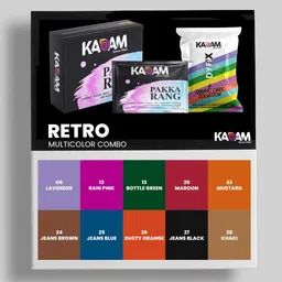 kadam Pakka Rang Faric Dye Combo | Retro | 10 multicolour Sachets + 5 DyFix Sachets-picture-31