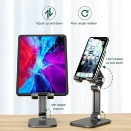 HIFY Foldable Mobile and Tablet Holder | Angle Height Adjustable Cell Phone Stand for Desk | Mobile Stand Holder for Table | Tablet Stand | Multiple Angle Folding Mobile Stand Mobile Holder Mobile Holder Mobile Holder image 2