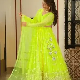 emmanuel Bandhani, Embroidered Semi Stitched Lehenga Choli-picture-14