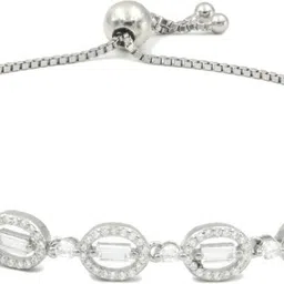 zarkan Sterling Silver Zircon Rhodium Bracelet image 1