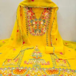 stylebhawani Unstitched Georgette Salwar Suit Material Embroidered-picture-15