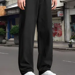 starvielle Men Relaxed Fit Mid Rise Black Jeans-picture-13