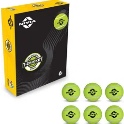 nivia Cricket Tennis Ball Light Weight (Pack of 6 Balls) Cricket Tennis Ball image 1