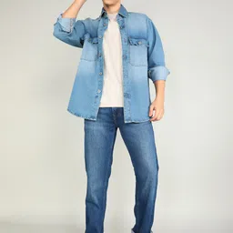 pepe jeans Men Straight Fit Mid Rise Blue Jeans image 2