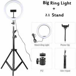 SUNWARE Ring Light Tripod Stand For Video, Selfie, Photography, Vlogs, Tiktok, Flash image 3