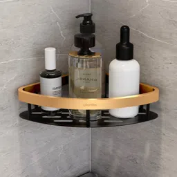 plantex Corner Shelf for Bathroom/Rack Shelf/Storage Organizer for Kitchen-(8 X 8 in) Stainless Steel, Aluminium Wall Shelf-picture-10