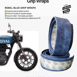 Rebel Blue Hunter Handle Bar Grip For Royal Enfield Classic 350-image-86