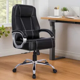 mintwud from pepperfry Kairy High Back Leatherette Executive Chair in Black Colour-picture-10