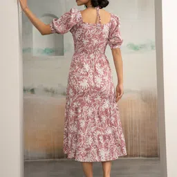 aask Women Tiered Multicolor Midi/Calf Length Dress image 2