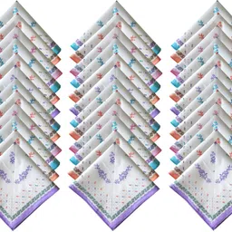 S4S Pack of 36 Women's 100% Cotton ["Multicolor"] Handkerchief-image-26