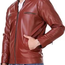 shreyatrend Men Solid Leather Jacket image 4