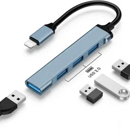 Vampet Blue Lightning to USB 4-in-1 OTG Adapter for iPhone/iPad Phone Converter image 5