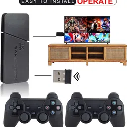 Playtastic M9 4K Ultra HD Game Stick 64 GB with 2 Wireless Controllers, with 10 Emulators 24000+ Games 2.4G Wireless image 4