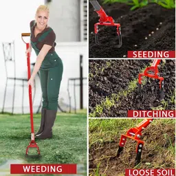 global nature agro Manual Weeder-2Pc Hoe-7.5 & 10 inch with Super Carbon Steel Blade Garden Tool Kit image 5
