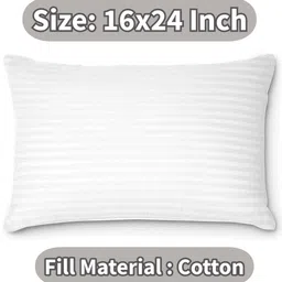 vlysium 16x24 (41x61 cm) inch standard size sleeping pillow set of 1 Cotton Stripes Sleeping Pillow Pack of 1 image 2