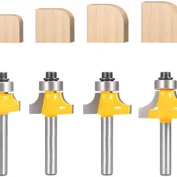 probero Roundover Router Bit Set 4pcs 6mm Shank for Wood Edges 4pcs Roundover Router Bit Set for Wood 6mm Shank Radius 18 14 316 516 Bearing Rotary Bit Set-picture-12