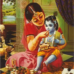 Bal Krishna with Maiya Yashoda Wall Poster For Room Paper Print-image-40