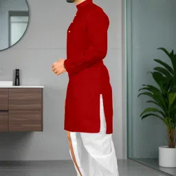 trust ous Men Cotton Blend Kurta Dhoti Set image 2