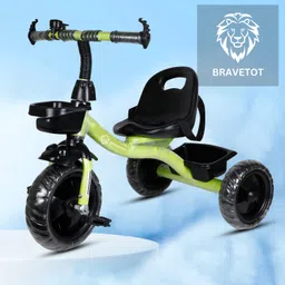 bravetot Kids Tricycle for Ride with Safety , Parental Handle,Basket,Seat GREEN BASKET MODEL 03 Premium NEW Premium Edition Tricycle-picture-45