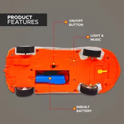 buddynjoy BJ Gear Simulation Remote Control Rechargeable Car, Sound & 3D Light Toys image 2