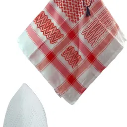 shophome Self Design Chiffon Men Red Scarf image 4