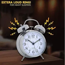 meenamart.com Analog Silver Clock image 4