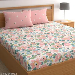 cg homes 180 TC Cotton King Printed Fitted (Elastic) Bedsheet image 3