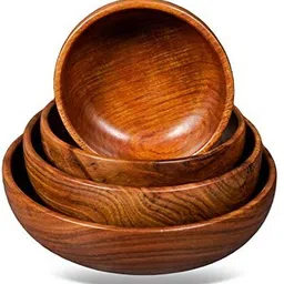 ada handicraft Wooden Serving Bowl Sheesham Pakka Wood Serving Bowl Simple & Elegant , Wodden Serving Bowl Set of 4, Multipurpose Wooden Bowl/Serving Bowl/Home Décor/Gift Items-picture-10