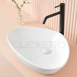 glexero Luxurious Ceramic Wash Basin/ Vessel Sink New Foreign Style Table Top Wash Basin Counter Top image 4