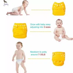 smoky Premium reusable and washable cloth diaper (6 Diaper+ 6 Insert) - S - M image 4