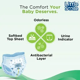little smile Better Dry Feel Baby Diaper Pants | Pack of 2 - S image 3