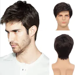 hamsri Mens Full Head Short Wig For Men (Brown)-N Hair Extension image 4