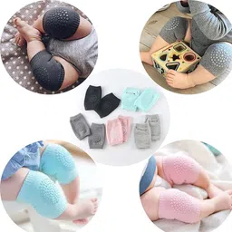 Baby Knee Pads for Crawling, Knee Safety Protector, Stretchable Anti-Slip Pad Elastic Soft Cotton Breathable Comfortable Knee Cap for Kids - Set of 1. Multicolor Baby Knee Pads-image-94