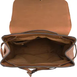 accessorize london Small 18 L Backpack Women's Faux Leather Brown Multi Pocket Laptop Backpack With 12" Laptop Sleeve image 4